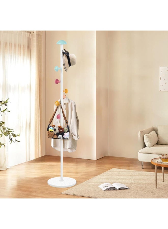 Happy Home Modern clothes hanger stand for children and adults – multi-purpose hanger for hanging clothes, bags, and caps – sturdy and stable metal, suitable for the entryway, bedroom, or children's room – 168 cm high - Image 2